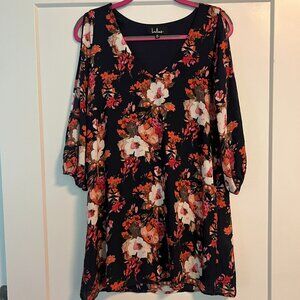 Shifting Dears Navy Blue Floral Print Dress